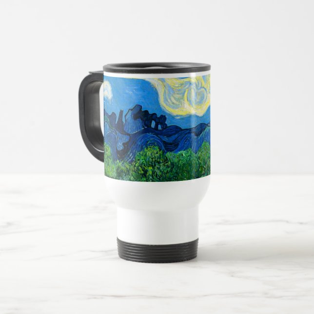 Caneca Térmica Van Gogh Olive Trees em Paisagem Montanhosa (Frente Esquerda)