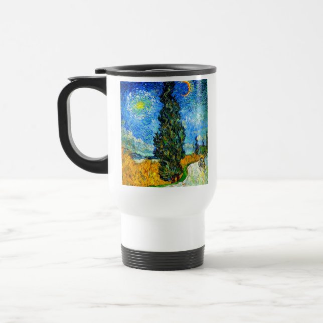 Caneca Térmica Van Gogh Road com Cypress e Star (Esquerda)