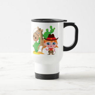 Caneca Térmica Vaqueira e cavalo