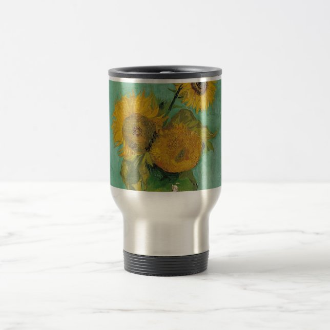 Caneca Térmica Vaso com três girassóis, Vincent van Gogh (Centro)