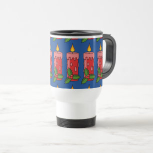 Caneca Térmica Vela do Pilar Vermelho Natal com Holly
