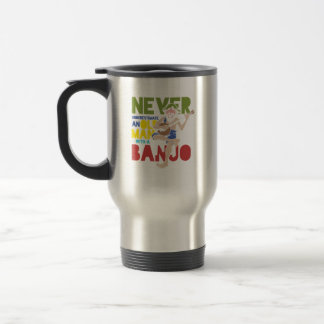 Caneca Térmica Velho Homem Com Gift De Bluegrass De Música Banjo 