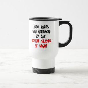 Caneca Térmica Vendedor de Peças Automáticas da Zombie Slayer