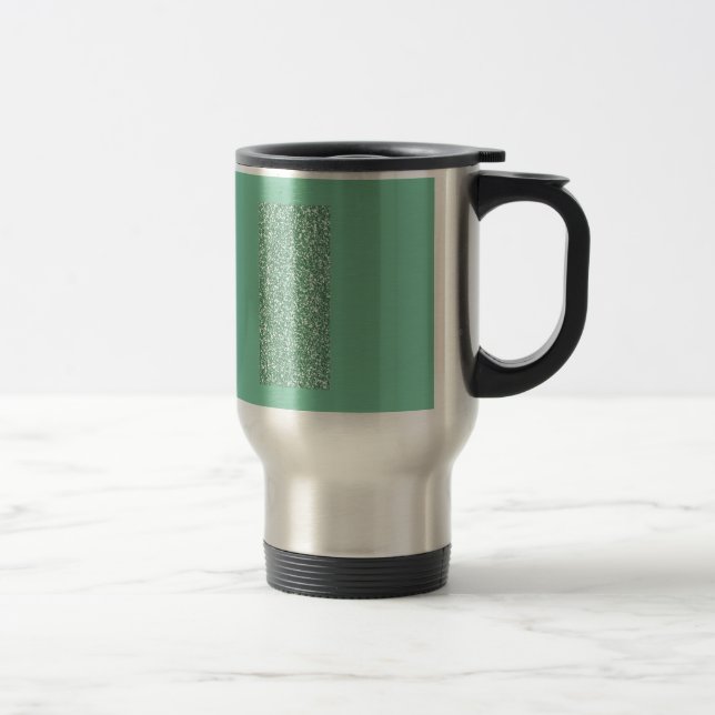 Caneca Térmica Verde da hortelã com brilho do falso (Direita)