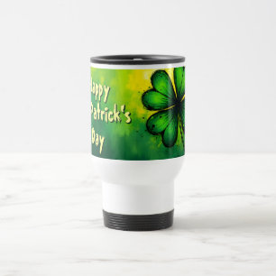 Caneca Térmica Verde, Felicidade & Alegria - Feliz Dia de São Pat