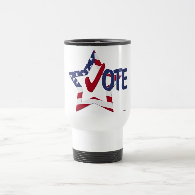 Caneca Térmica Verificação Vermelha VOTA com Estrela da Bandeira  (Centro)