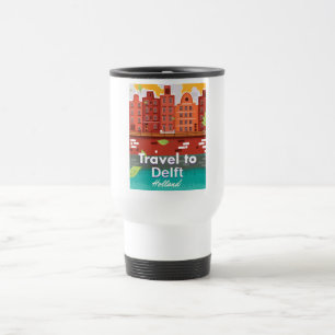 Caneca Térmica Viagem ao poster de viagens de Delft Holland