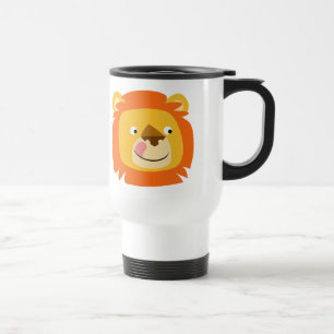Caneca Térmica Viagem ao trabalho de Leão de Cartoon Bonito Yummy