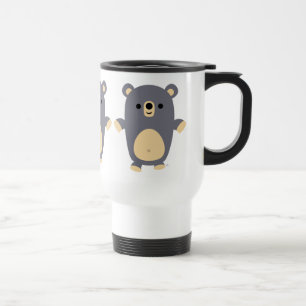Caneca Térmica Viagem ao trabalho de Urso Azul Grande e Bonito