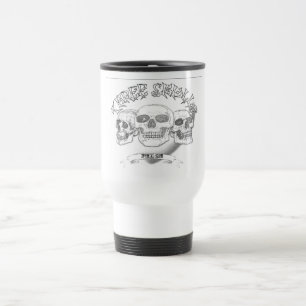 Caneca Térmica Viagem da paz de três crânios/caneca da viagem a