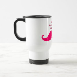 Caneca Térmica Viagem de bigode cor-de-rosa madrinha de casamento