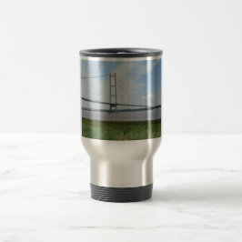 Caneca Térmica Viagem de Design da ponte do humor/Viagem ao traba