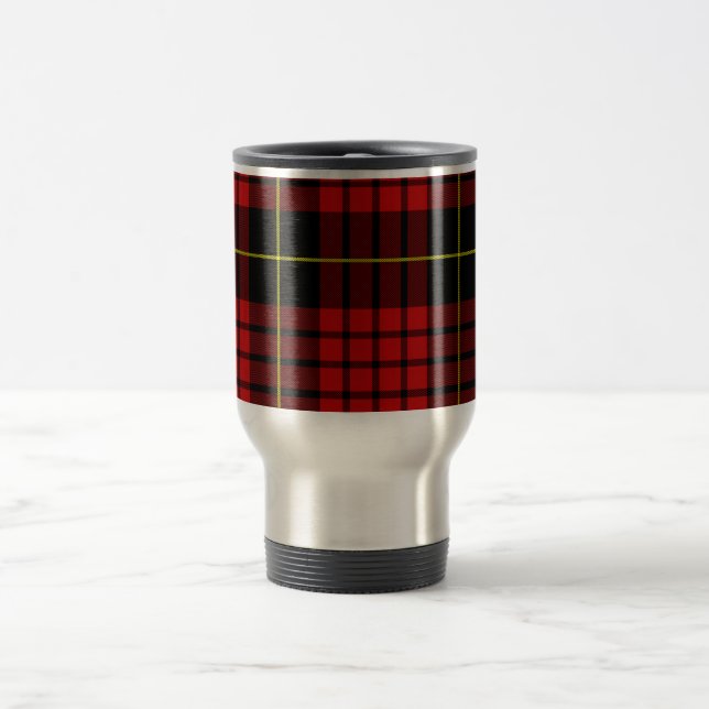 Caneca Térmica Viagem de Tartan vermelho/Viagem ao trabalho (Centro)