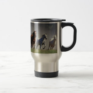 Caneca Térmica Viagem Running dos cavalos/caneca da viagem ao