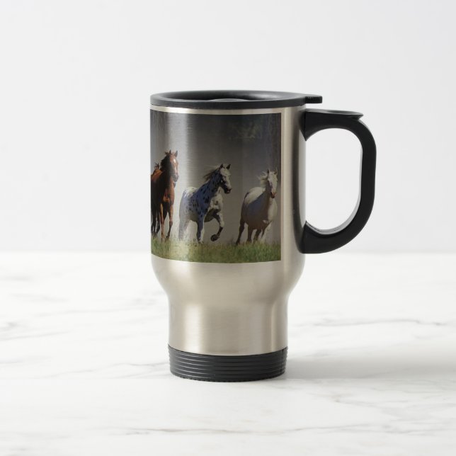Caneca Térmica Viagem Running dos cavalos/caneca da viagem ao (Direita)