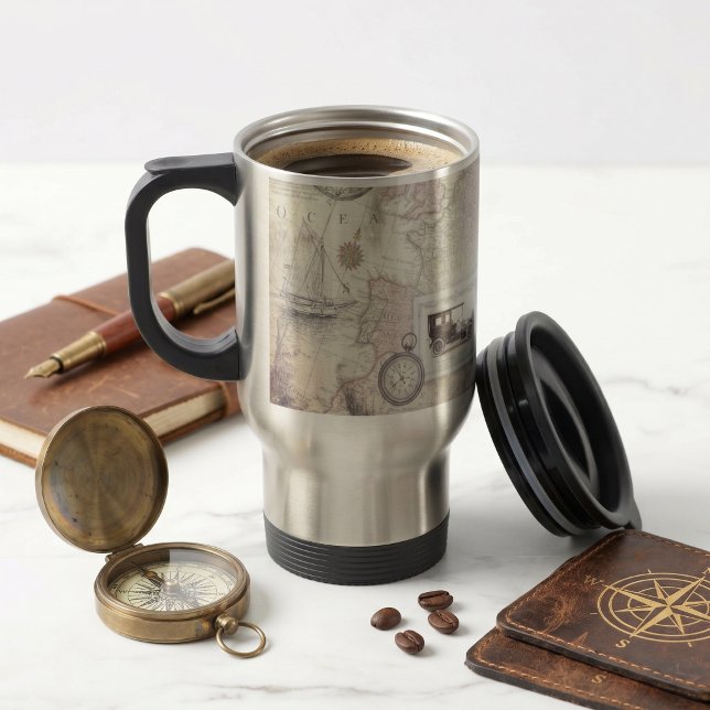 Caneca Térmica Viagens vintage   (Criador carregado)