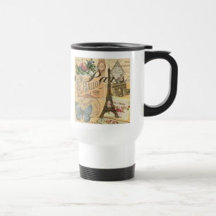 Caneca Térmica Viagens vintage Colorida da França de Paris