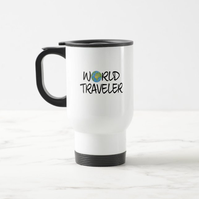Caneca Térmica Viajante do Mundo (Esquerda)