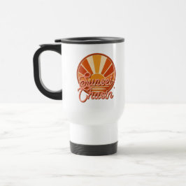 Caneca Térmica Vibração de Raios de Sol Vintage Caça ao Pôr do So