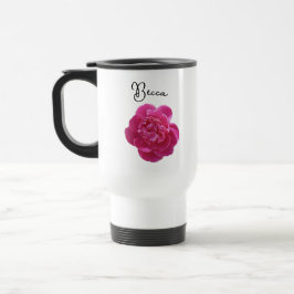 Caneca Térmica Vibrant Pink Peony Flower Personalized
