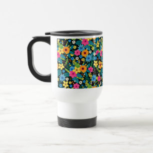 Caneca Térmica Vibrantes Flores Ditsy Padrão Floral Design-43785