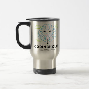 Caneca Térmica Viciado em Codificação Alimente Seu Cérebro Progra