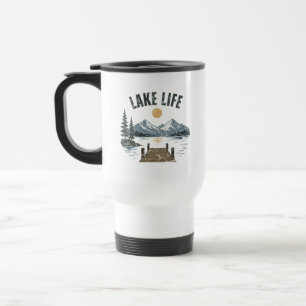 Caneca Térmica Vida no Lago Família Férias Correspondência Retro