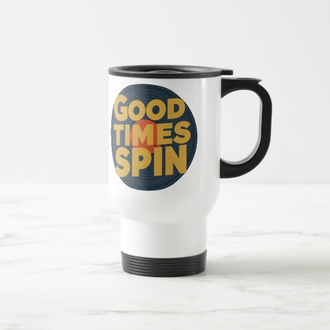 Caneca Térmica Vinil clássico | Design de Lover de Música Retroat (Direita)