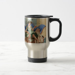 Caneca Térmica Vintage 1920 Flapper Girl in Paris Art