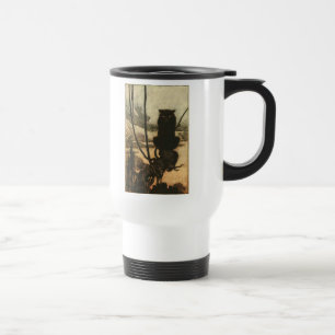 Caneca Térmica Vintage assustador Rackham do gato preto do Dia