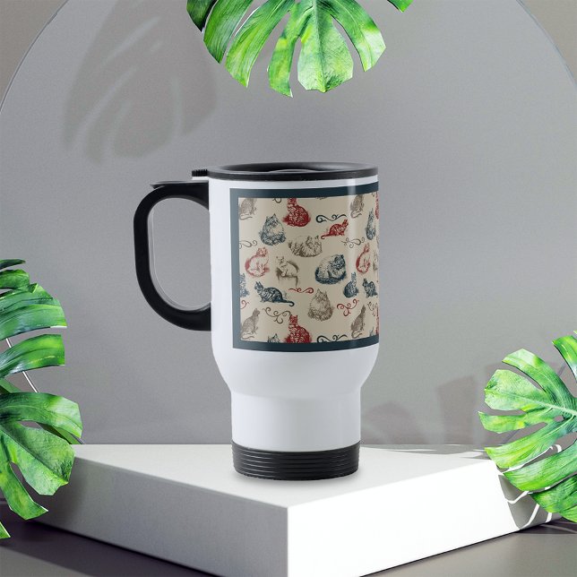 Caneca Térmica Vintage Cats (Criador carregado)