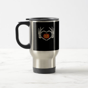 Caneca Térmica Vintage Skeleton Mãos Pumpkin Outono Hallow