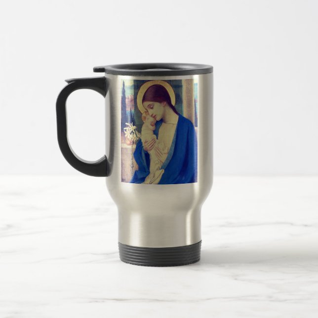 Caneca Térmica Virgem Maria e Criança por Marianne Stokes (Esquerda)
