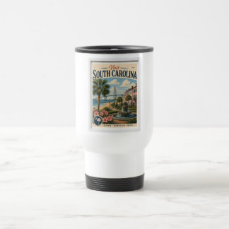Caneca Térmica Visite Carolina do Sul Viagem Vintage