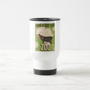 Caneca Térmica Visite o Cartaz de Viagem Antigo do Zoológico