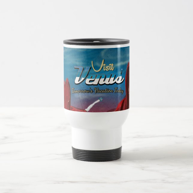 Caneca Térmica Visite o Cartaz Vintage de Vênus (Centro)