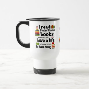 Caneca Térmica Vivo Muitas Vidas Lendo Livros Do Dustin Stevens
