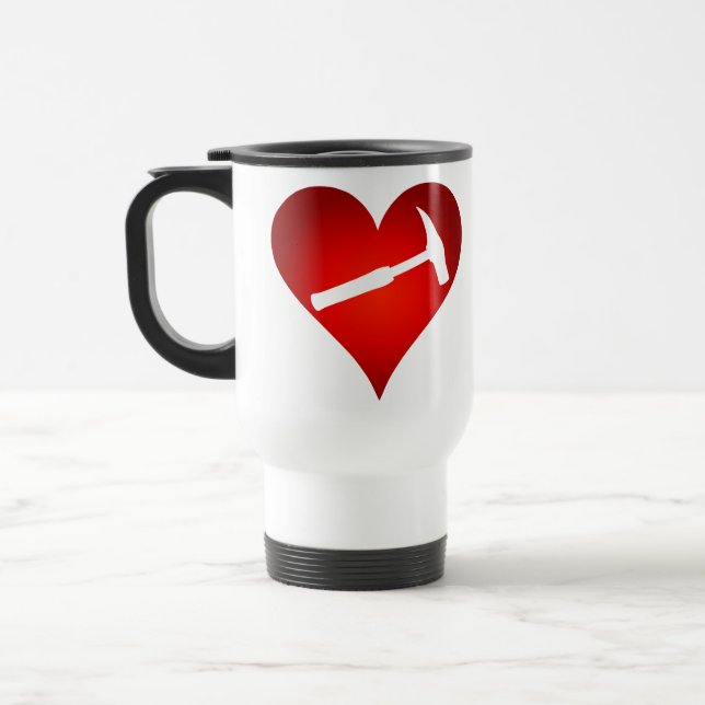 Caneca Térmica Você Balança Meu Mundo: Coração de Martelo de Roch (Esquerda)