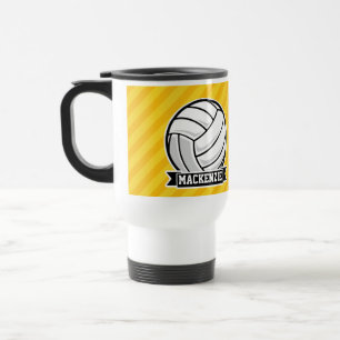 Caneca Térmica Voleibol em tiras amarelas