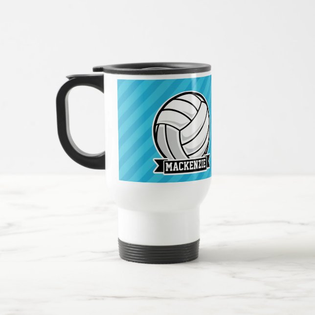 Caneca Térmica Voleibol; Stripes Azuis Céu (Esquerda)