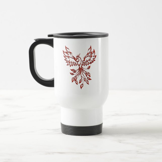 Caneca Térmica Voo prateado de uma Phoenix (Esquerda)