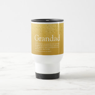 Caneca Térmica Vovô, Avô, Papai Definição Dourado Brilho