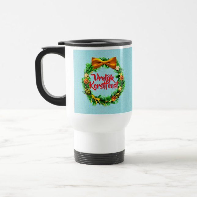 Caneca Térmica Vrolijk Kerstfeest Dutch Feliz Natal (Esquerda)
