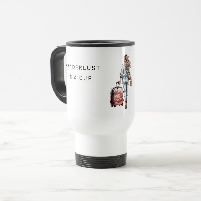 Caneca Térmica Wanderlust Personalizado De Foto Em Um Cupp (Frente Esquerda)