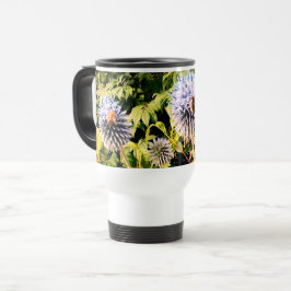 Caneca Térmica Wasp e abelha , em flores azuis