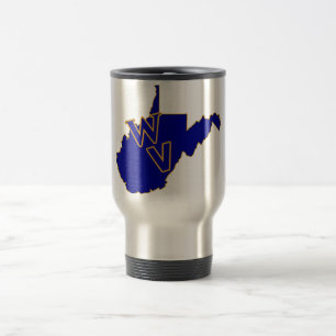 Caneca Térmica West Virginia Pride Blue e Dourado