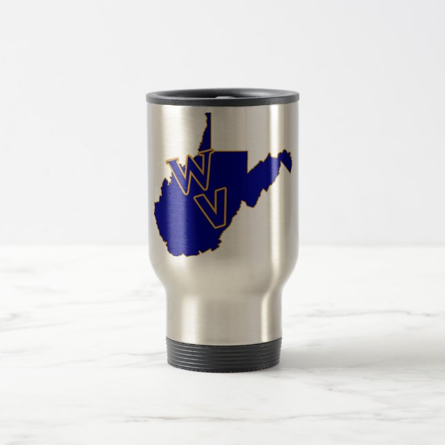 Caneca Térmica West Virginia Pride Blue e Dourado (Centro)