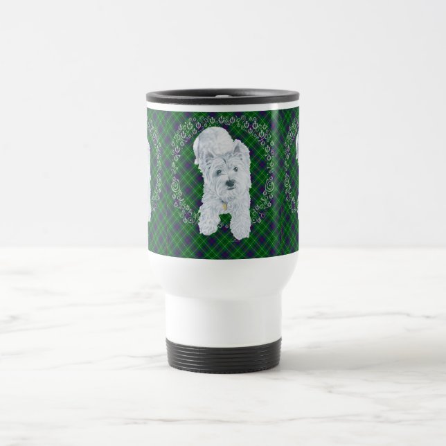 Caneca Térmica Westie no Tartan (Centro)