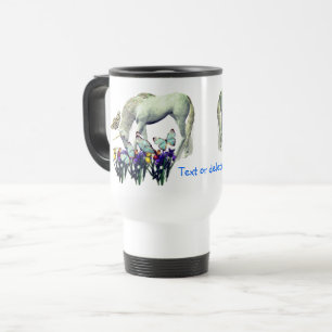 Caneca Térmica White Unicorn Butterflies Fantasy Personalizado