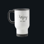 Caneca Térmica Wifey Elegant Black Script White Women<br><div class="desc">Wifey Elegant Black Script White Caneca de viagem. Escolha a cor e o estilo no menu de opções.</div>